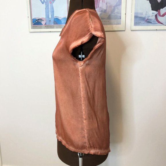 Rust Stretch Silk Blend Sleeveless Shell - Picture 2 of 7